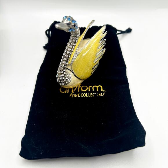 Art Form SERENITY Fine Collectables Trinket Box Gemmed Swan w/ Box and Bag - Picture 7 of 7